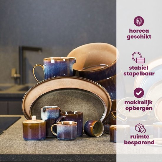 Cosy&Trendy Quintana Blue Suikerpot - D8 X H6.7-8,5 cm