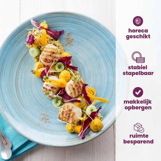 Cosy & Trendy Turbolino Dessertbord - Ø 22 cm - Blauw - Set-6