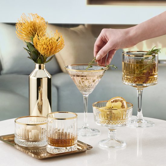 Pasabahce Champagnecoupe Elysia 26 cl - Transparant Goud 4 stuks