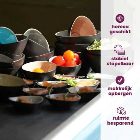 Cosy&Trendy Streetfood Festival Schaal - Ovaal - 8.5 cm x 7 cm x 4.5 cm - Set-10