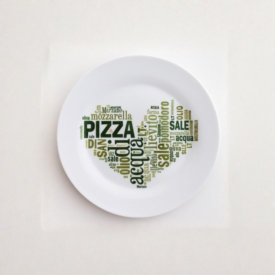 Bormioli Rocco - Pizzabord 33cm groen - I LOVE PIZZA - 6 Stuks