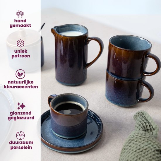 Cosy&Trendy Quintana Blue Suikerpot - D8 X H6.7-8,5 cm