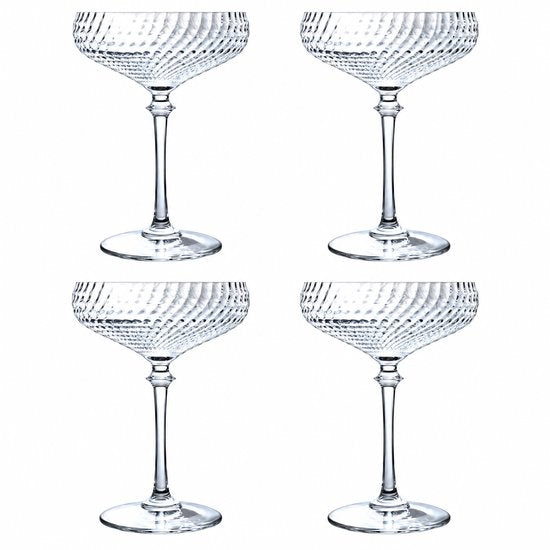 Cristal d’Arques Destinée Cocktailglazen – 25 cl – Set van 4 – Luxe Kristalglas – Voor Cocktails & Martini