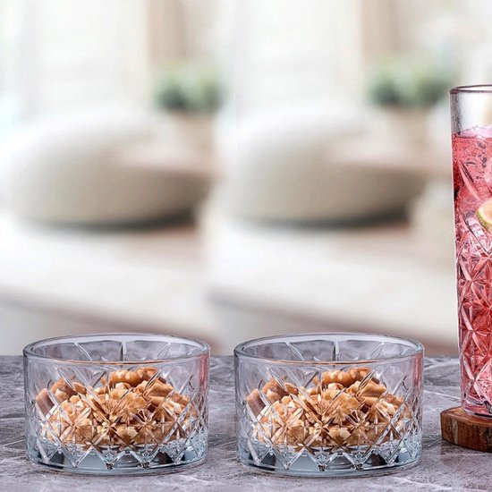 Pasabahce timeless - Ronde schalen - Set van 4 - Glas