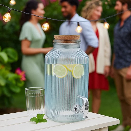 Cosy & Trendy Drankdispenser Raya Blauw 3,35 liter Glas - Stijlvol Serveren