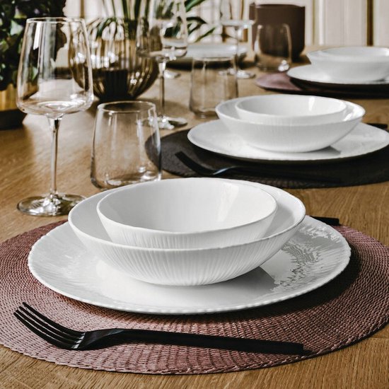 Bormioli Rocco 6147200 bord Dinerbord Rond Gehard glas Wit 18 stuk(s)