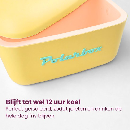 Polarbox Retro Koelbox - Geel – 20 Liter Inhoud – Duurzaam Geproduceerd