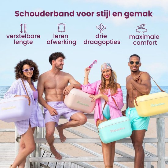 Polarbox Koelbox met Schouderband - Lime Lilac - 12 Liter
