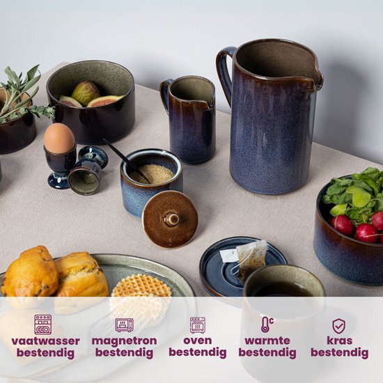 Cosy&Trendy Quintana Blue Suikerpot - D8 X H6.7-8,5 cm
