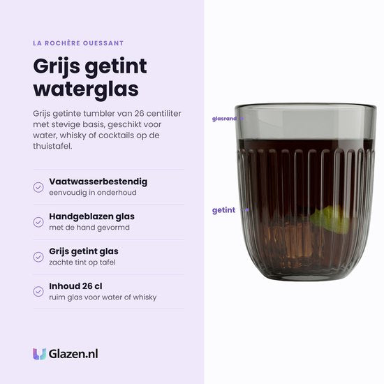 La Rochère Ouessant Tumbler 26 Cl Grijs - 6 Stuks