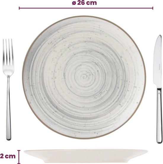 Cosy & Trendy Serviesset Sintra Dusty Blue - 16-delig / 4 Personen - Steengoed - Vaatwasmachinebestendig - Modern Design - Ideaal voor Diner en Feesten