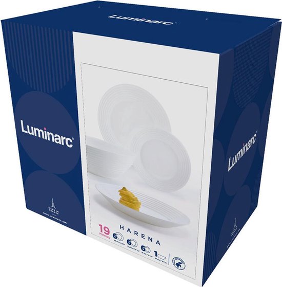 Luminarc - Serviesset - 19 Delig - Wit