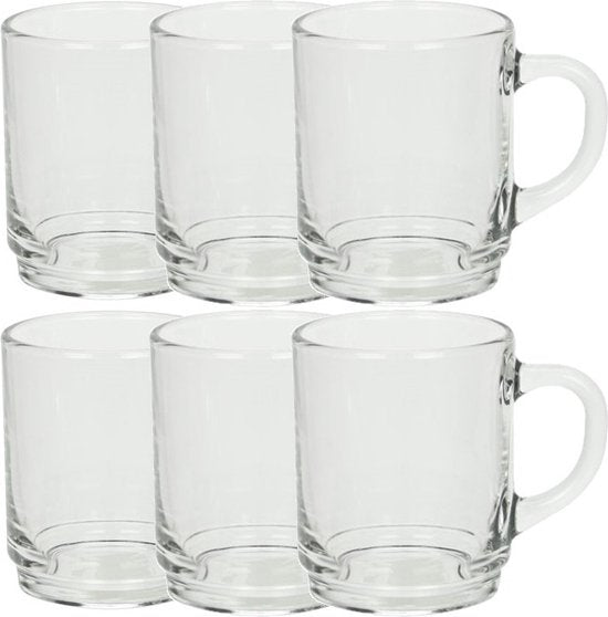 Arcoroc Theeglazen - 6x stuks - glas - 250 ml - stapelbaar - Koffieglazen - Thee glazen