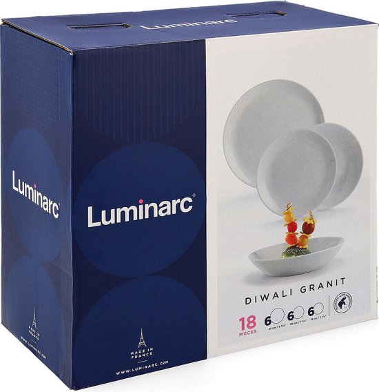 Luminarc Diwali Serviesset - 18-delig - 6 persoons - Grijs
