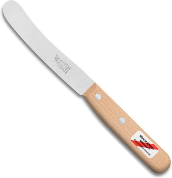 Robert Herder Ontbijtmes - Mini Buckels - RVS - Lemmet 100 mm - Heft Beukenhout
