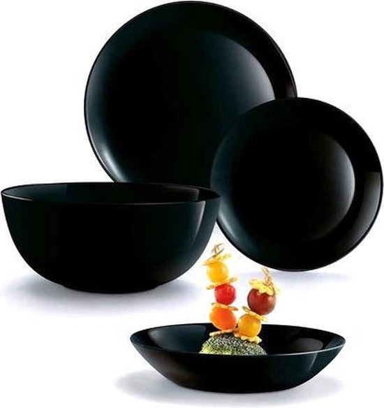 Luminarc Diwali Serviesset - 19-delig - 6 persoons - Zwart