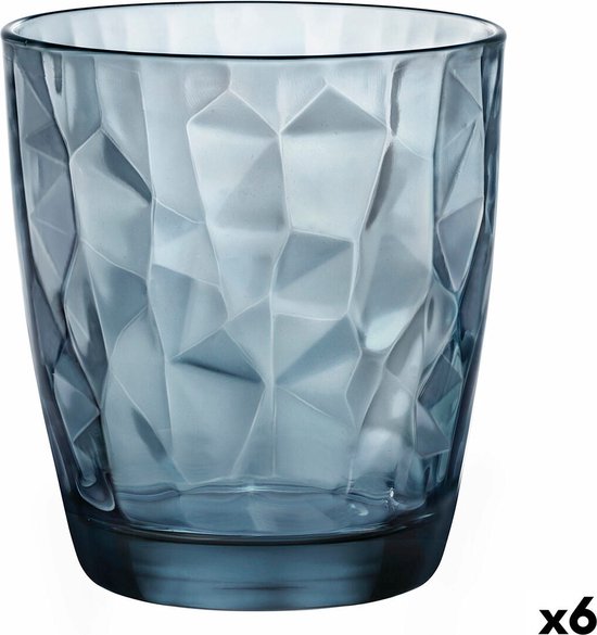 Bormioli Rocco Diamond waterglas - 39 cl - Blauw - Set-6