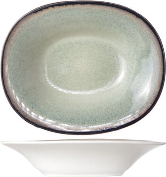 Cosy & Trendy Serviesset Fez - Groen - 12-delig / 4 personen - 4 dinerborden, 4 ontbijtborden en 4 diepe borden