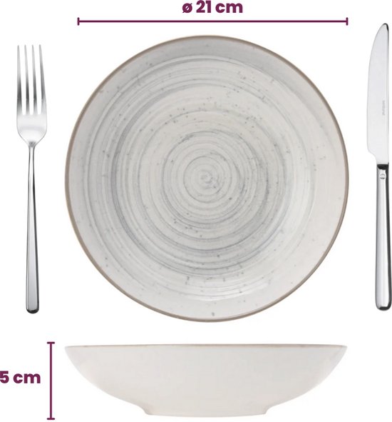 Cosy & Trendy Serviesset Sintra Dusty Blue - 16-delig / 4 Personen - Steengoed - Vaatwasmachinebestendig - Modern Design - Ideaal voor Diner en Feesten