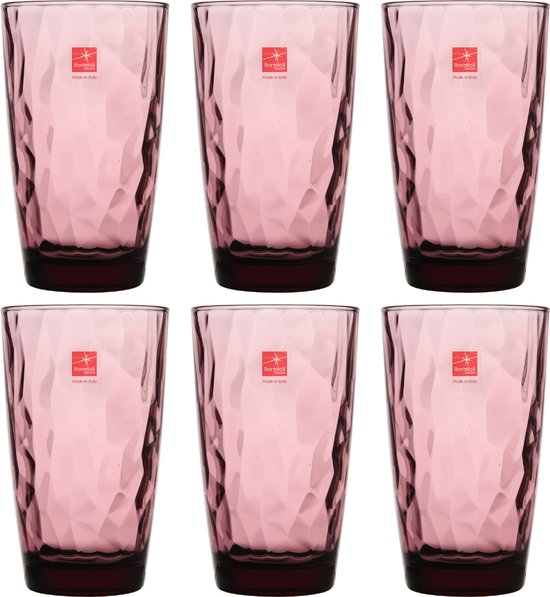 Bormioli Rocco Diamond Longdrinkglas - 47 cl - Paars - Set-6