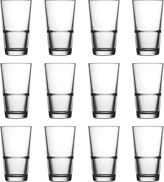 Mammoet Budgetline Amsterdam Bierglazen / Vaasje 29 cl / 290 ml Klein | Set van 12 Stuks | Geschikt voor Pils en Speciaalbier | Vaatwasserbestendig