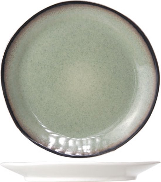 Cosy & Trendy Serviesset Fez - Groen - 12-delig / 4 personen - 4 dinerborden, 4 ontbijtborden en 4 diepe borden