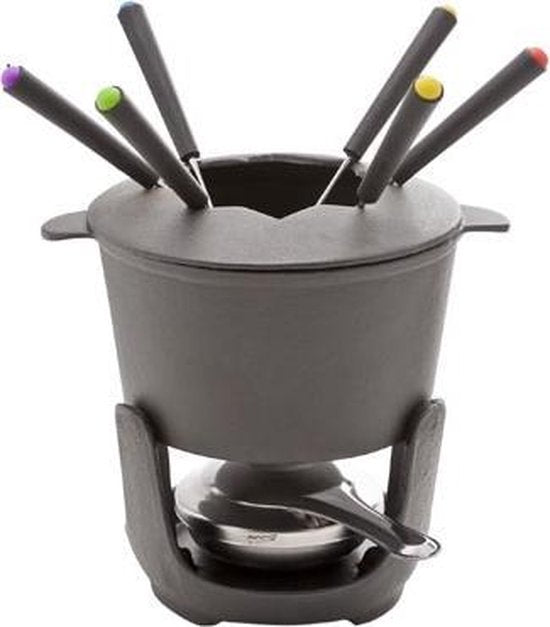 Cosy&Trendy Fondue set - Gietijzer - Optimale warmteverdeling - 6 personen - Inclusief Fonduevorken