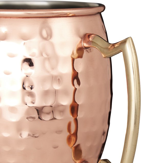 6 x Moscow Mule Beker - verkoperd roestvrij staal - 50 cl per beker