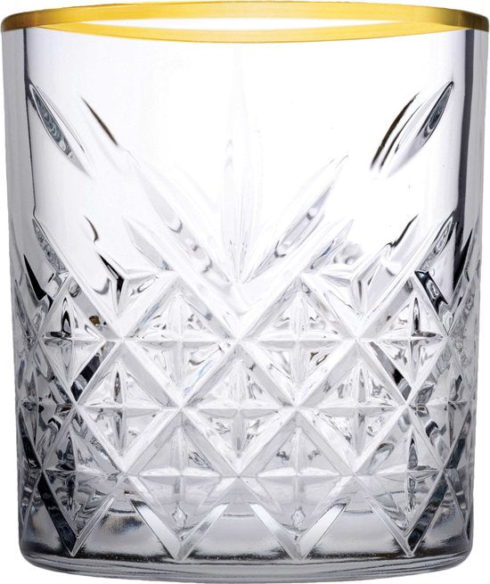 Pasabahce Golden touch met gouden rand Timeless 35.5 cl - Transparant Goud 4 stuk(s)