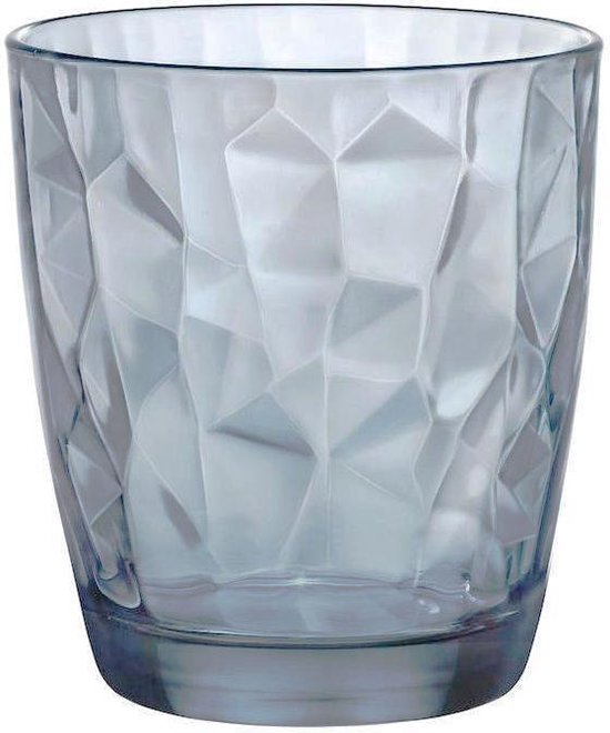 Bormioli Rocco Diamond waterglas - Blauw - 30 cl - Set-6