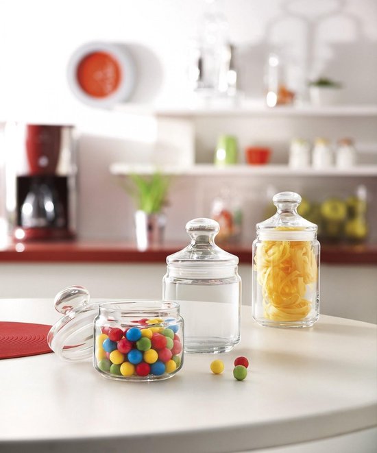 Luminarc Voorraadpot/bewaarpot - 750 ml - glas - met deksel - Voorraadbussen - 11 x 14 cm - Snoeppot