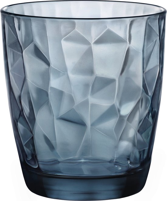 Bormioli Rocco Diamond waterglas - Blauw - 30 cl - Set-6