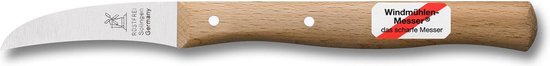 Robert Herder Molenmes - Schilmesje - Tourneermesje - RVS - Krom - Lemmet 60 mm - Heft Beukenhout
