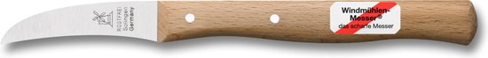 Robert Herder Molenmes - Schilmesje - Tourneermesje - RVS - Krom - Lemmet 60 mm - Heft Beukenhout
