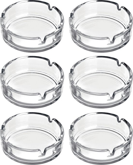 Bormioli Rocco Asbak Voordeelbundel - Transparant - Ø 10.6 cm - 6 stuks - Geschikt voor binnen/buiten