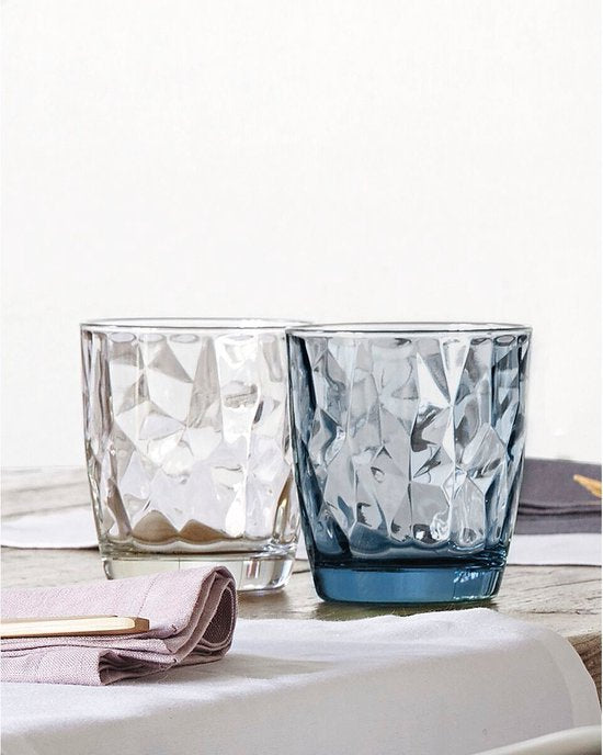 Bormioli Rocco Diamond waterglas - 39 cl - Blauw - Set-6