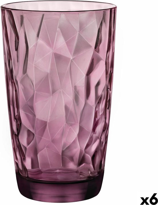 Bormioli Rocco Diamond Longdrinkglas - 47 cl - Paars - Set-6