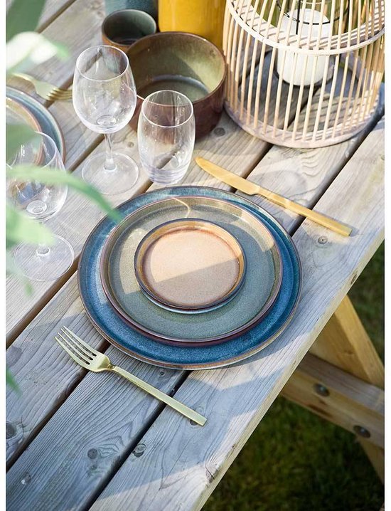 Cosy&Trendy Quintana Blue ontbijtbord - Ø 22 cm - Set-6