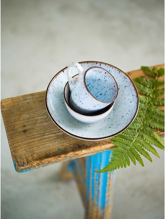 Cosy & Trendy Tessa Blue Beker - Ø7,5x(H)8,2cm - 20cl - Set van 6