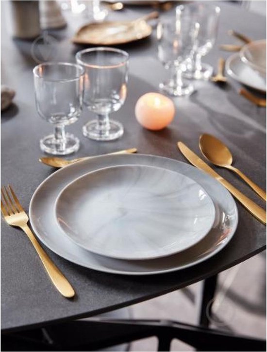 Luminarc Diwali Marble Serviesset - 19 delig - 6 persoons - Graniet Marmer Look