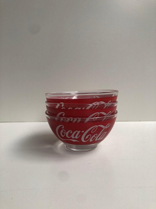 Coca Cola Kommetjes - Glas - Ø 13 cm - 6 stuks - Tapas - Ontbijtkom - Hapjes/snacks serveren