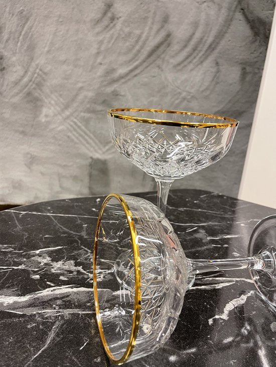 Pasabahce Champagnecoupe Timeless 27 cl - Transparant Goud 4 stuk(s)