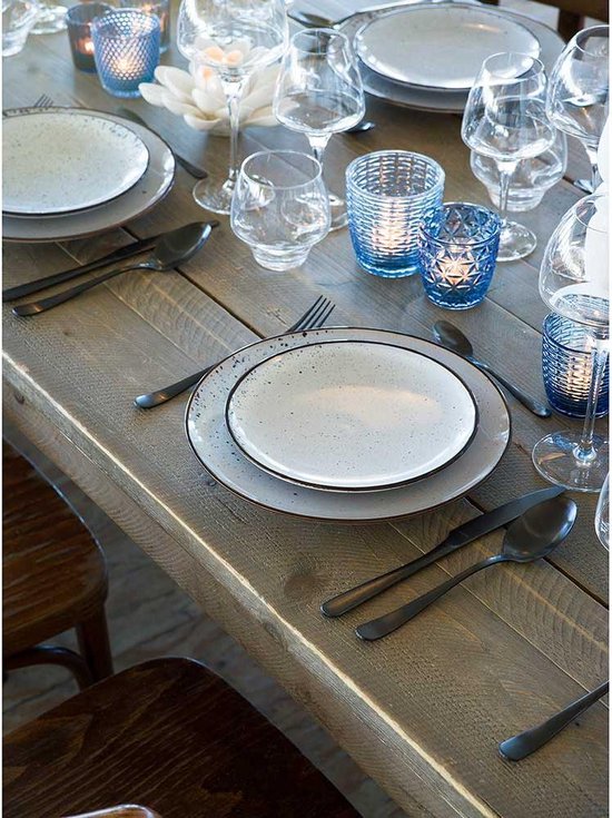 Cosy & Trendy Tessa Blue Beker - Ø7,5x(H)8,2cm - 20cl - Set van 6