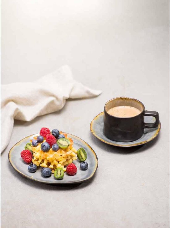 Cosy&Trendy Laguna Dinerbord - 27 cm x 23 cm - Grijs - Set-4