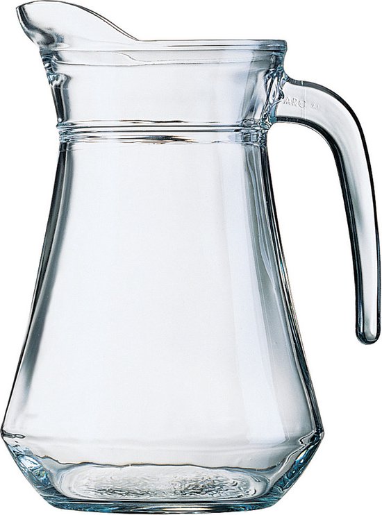 Arcoroc Glazen schenkkan/karaf - 1 liter/1000 ml - Sapkannen/waterkannen/schenkkannen