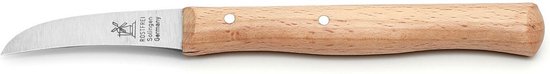 Robert Herder Molenmes - Schilmesje - Tourneermesje - RVS - Krom - Lemmet 60 mm - Heft Beukenhout