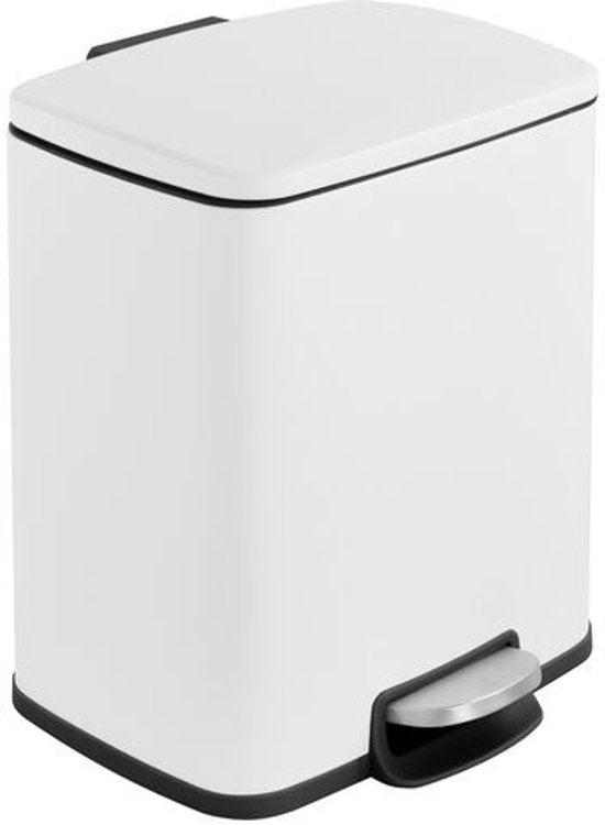 Salt & Pepper Pedaalemmer Prullenbak 20L -33,5x32xH42cm wit Dust