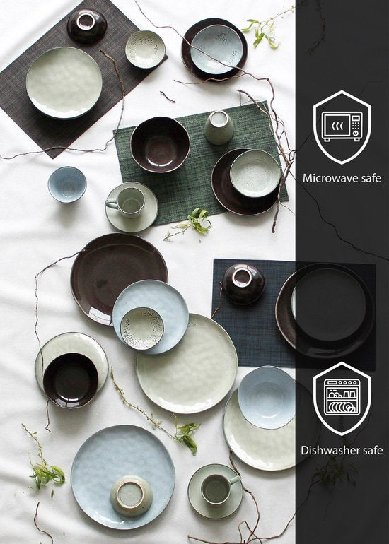 Salt & Pepper Serviesset Artisan Green - 12-delig / 4 personen - 4 dinerborden, 4 ontbijtborden en 4 kommen
