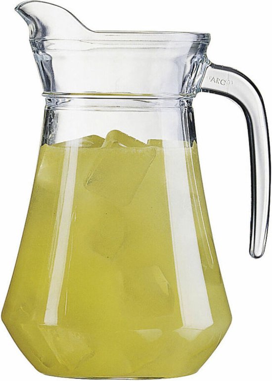Arcoroc Glazen schenkkan/karaf - 1 liter/1000 ml - Sapkannen/waterkannen/schenkkannen
