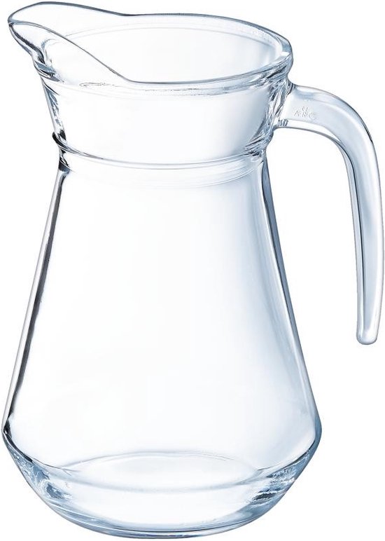 Arcoroc Glazen schenkkan/karaf - 1 liter/1000 ml - Sapkannen/waterkannen/schenkkannen